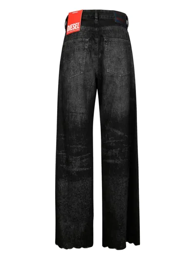 Diesel Jeans Dalla Gamba Ampia In Denim Nero  Donna In Black