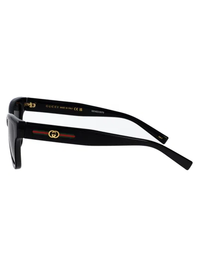 Gucci Black-black-grey Injection Sunglasses In Black
