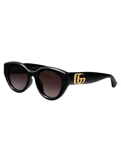 Gucci Black-black-grey Injection Sunglasses In Black