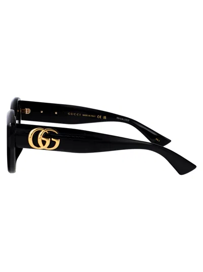 Gucci Black-black-grey Injection Sunglasses In Black
