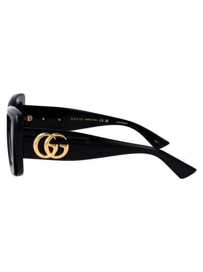 Gucci Black-black-grey Injection Sunglasses In Brown