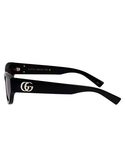Gucci Black-black-red Recycled Acetate Sunglasses