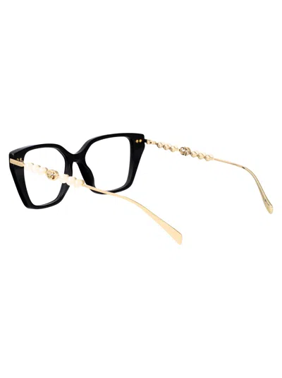 Gucci Black-gold-transparent Recycled Acetate Glasses In Black