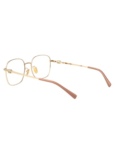Gucci Gold-gold-transparent Metal Glasses In Gold