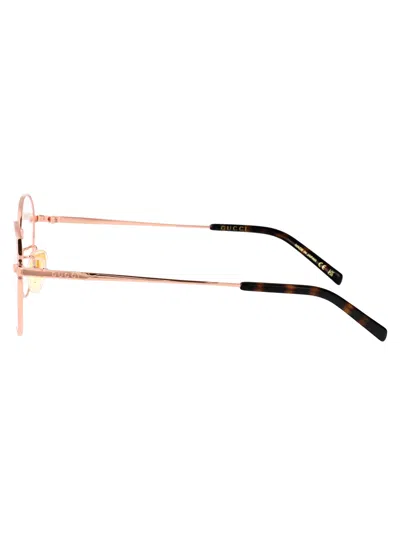 Gucci Gold-gold-transparent Metal Glasses In Gold