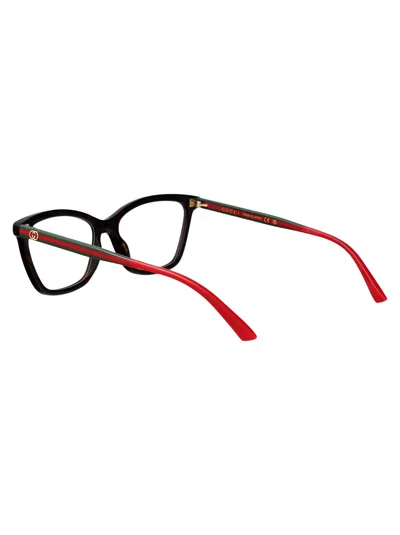 Gucci Havana-green-transparent Recycled Acetate Glasses In Black