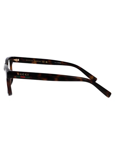 Gucci Havana-havana-transparent Injection Glasses In Brown