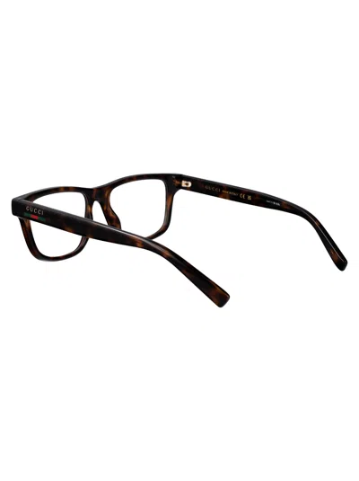 Gucci Havana-havana-transparent Injection Glasses In Brown