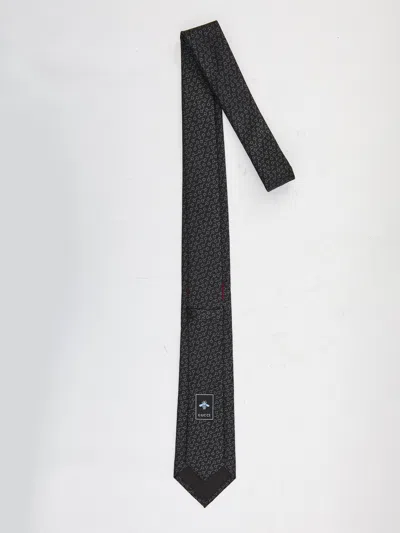 Gucci Slim Jacquard Silk Tie With Bit Pattern In Black