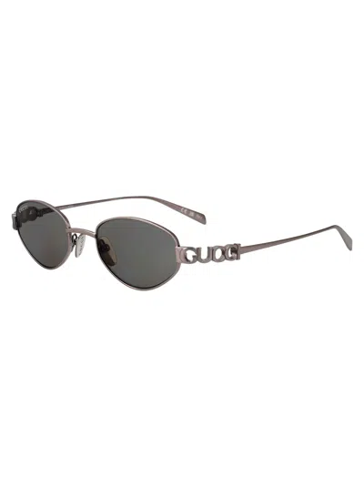 Gucci Ruthenium-ruthenium-grey Metal Sunglasses In Gray