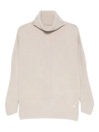 Herno Roll-neck Wool Sweater In Neutral
