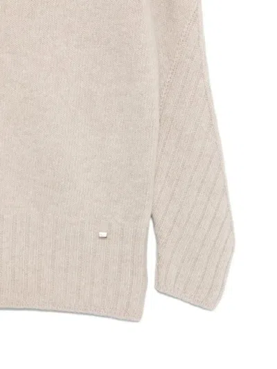 Herno Roll-neck Wool Sweater In Neutral