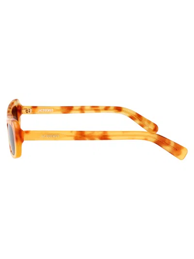 Jacquemus Beige T-shell/ Gold/ Brown Acetate Sunglasses In Multi
