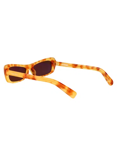 Jacquemus Beige T-shell/ Gold/ Brown Acetate Sunglasses In Multi