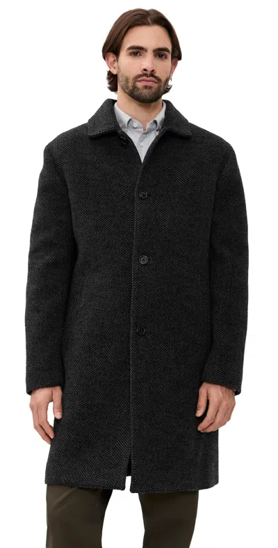 Reigning Champ Wool Herringbone Scout Coat Herringbone Black/grey