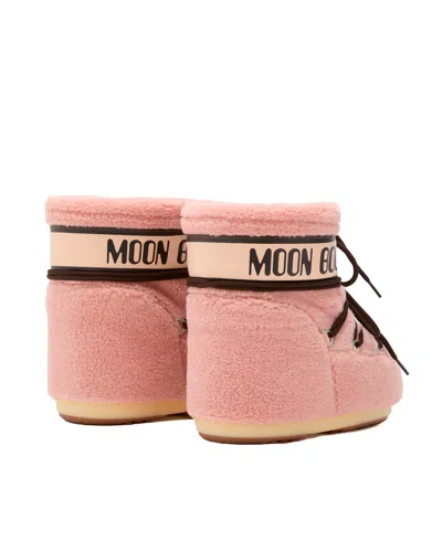 Moon Boot Icon Low Fleece Pink Snow Boot In Pink