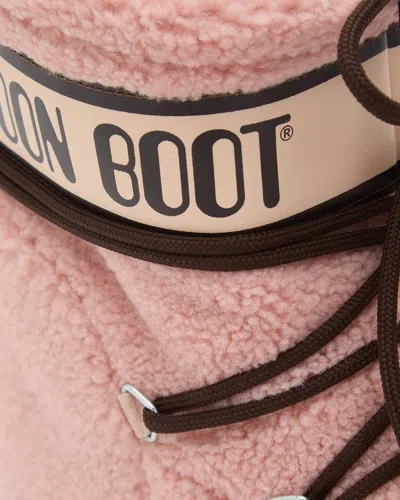 Moon Boot Icon Low Fleece Pink Snow Boot In Pink