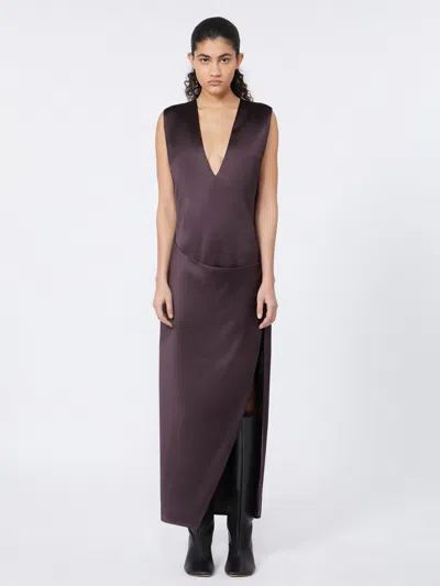 Sportmax Wraparound Satin Dress Side Slit In Multi