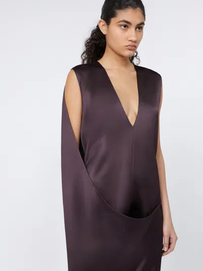 Sportmax Wraparound Satin Dress Side Slit In Multi