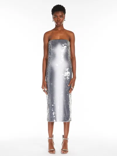 Sportmax Sequinned Jersey Dress In Silver