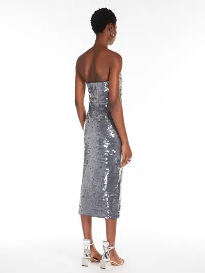 Sportmax Sequinned Jersey Dress In Silver