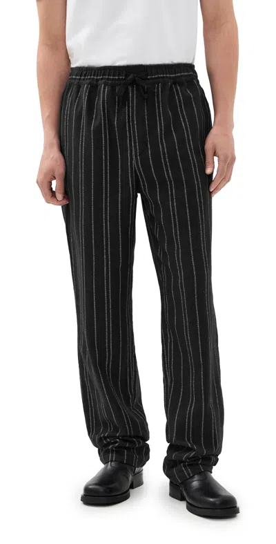 Isabel Marant Isaki Pinstripe Drawstring Trousers In Black