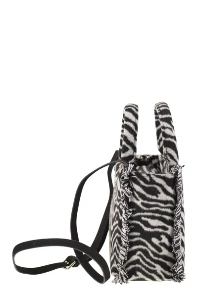 Mc2 Saint Barth Vanity Mini - Zebra Print Wool Blend Bag
