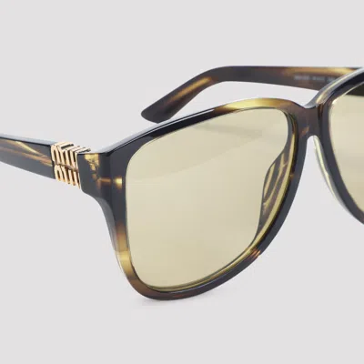 Miu Miu Loden Striated Brown Acetate Ombre Sunglasses In Gray
