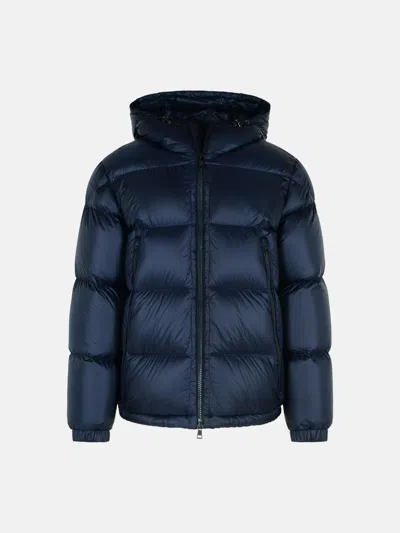 Moncler Rivau Blue Polyamide Down Jacket In Blue