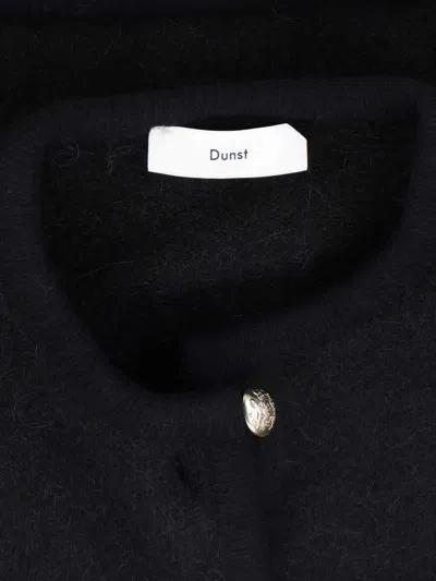 Dunst Black Crewneck Jacket With Contrasting Jewel Buttons In Black