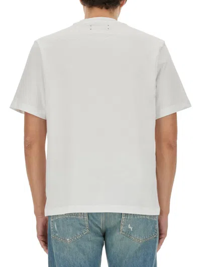 Amiri Cotton Crew Neck T-shirt With Contrasting Logo Detail In White