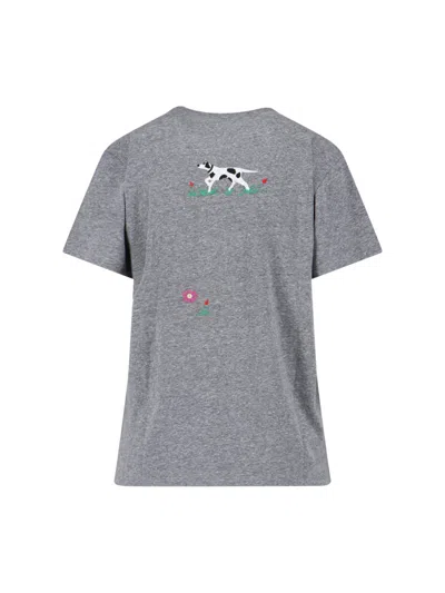 Mother Womens Hot On The Trail The Rowdy Embroidered Woven T-shirt In Gray