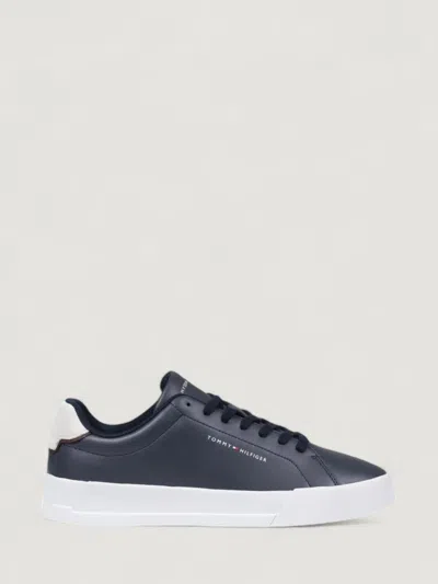 Tommy Hilfiger Leather Sneakers In Blue