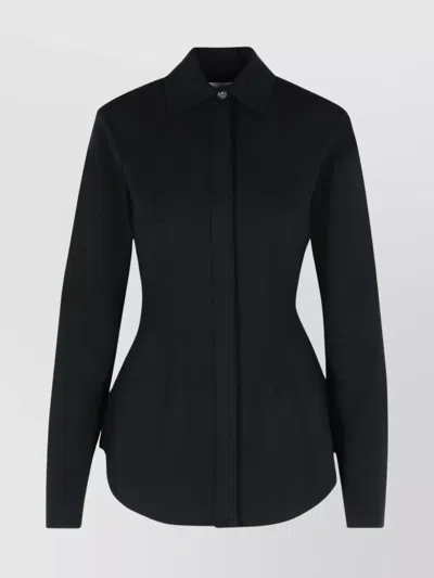Sportmax Cardigan With Collared Design And Long Sleeves In Black