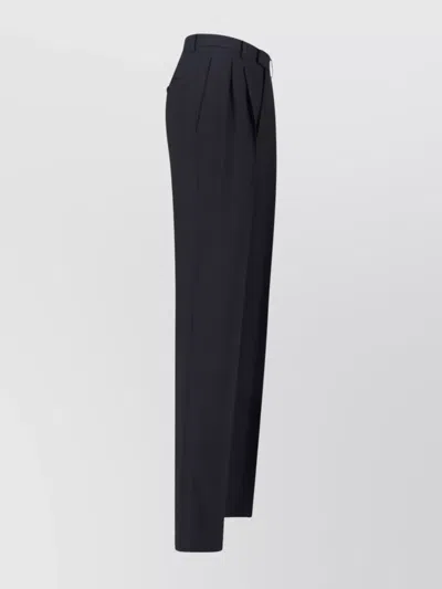 Saint Laurent Straight Trousers With Pleats And Pockets In Multi