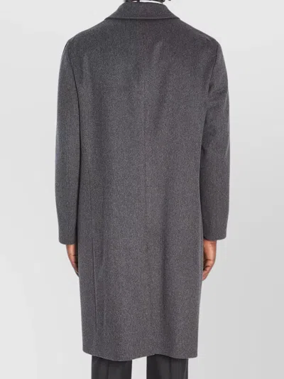 Lardini Shirt Collar Welt Pocket Coat In Gray