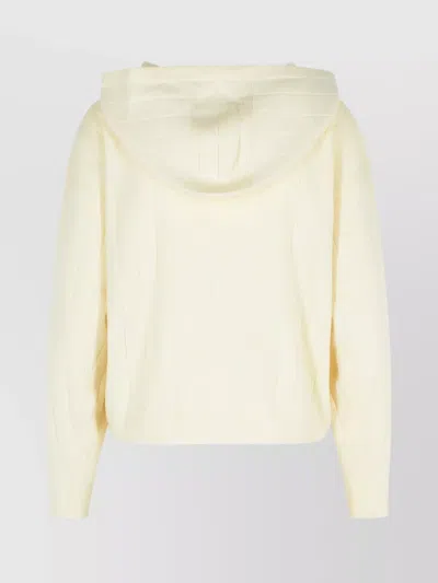 Max Mara Hooded Cashmere Yarn Cardigan Drawstring In Animal Print