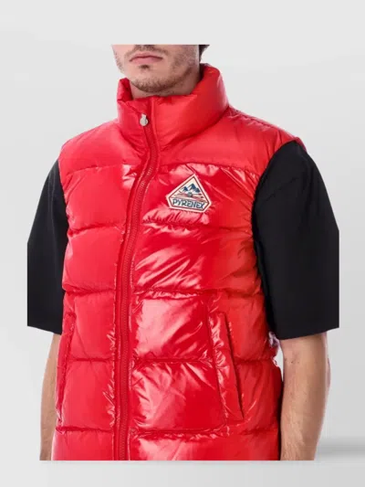 Pyrenex High Collar Sleeveless Puffer Vest In Animal Print