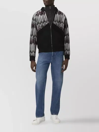 Missoni Bomberjacke Mit Zickzack-einsatz Aus Wollmischung In Multi
