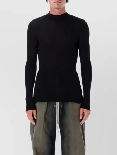 Rick Owens High Neck Ribbed Knit Sweater In Multi