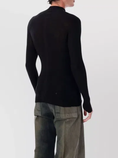 Rick Owens High Neck Ribbed Knit Sweater In Multi
