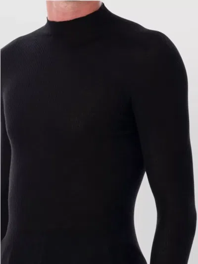 Rick Owens High Neck Ribbed Knit Sweater In Multi