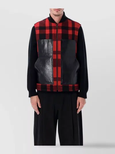 Junya Watanabe Mackinaw Wool And Leather Vest In Multi