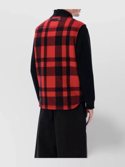 Junya Watanabe Mackinaw Wool And Leather Vest In Multi