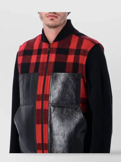 Junya Watanabe Mackinaw Wool And Leather Vest In Multi