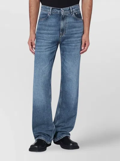 Our Legacy Straight Leg Denim Trousers With Belt Loops In Blue