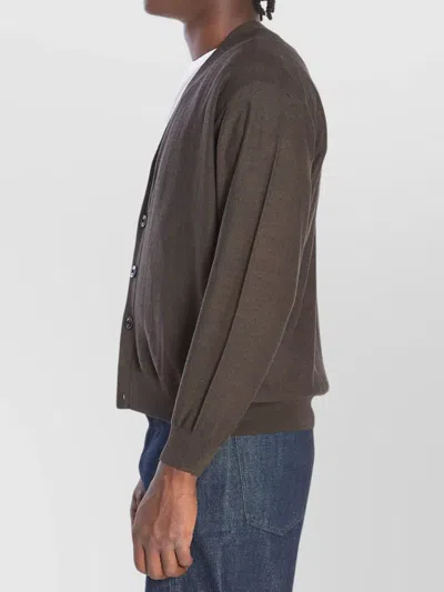Lemaire Cozy Twisted Knit Cardigan In Brown