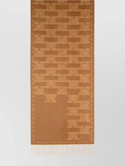 Max Mara Wsteddyc Camel Jacquard Cachemire Stole In Brown