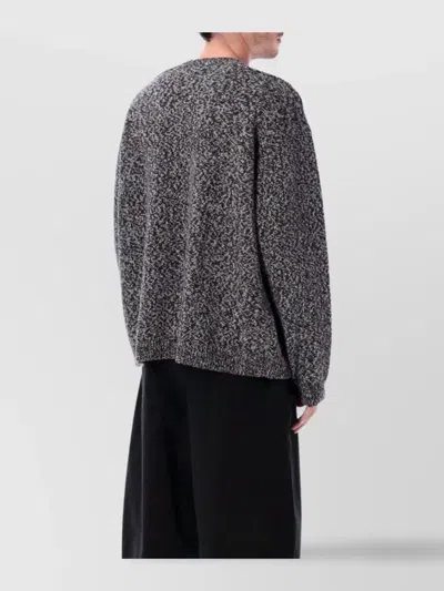 Studio Nicholson Textured Knit Long Sleeve Sweater In Gray