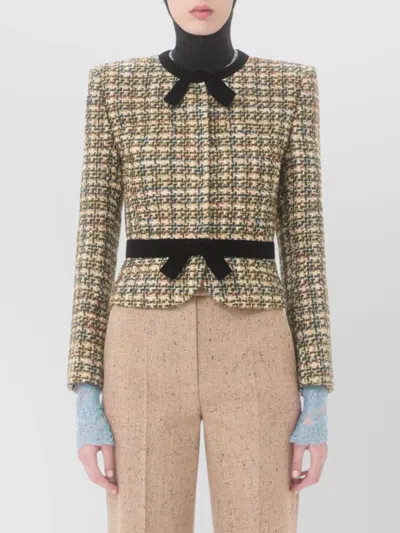 Valentino Womens Multicolor. Tweed Cropped Woven Jacket In Multi